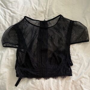 Victoria’s Secret Black Lace Mesh Blouse